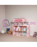 Голяма дървена къщичка за кукли 70см LED осветление с мебели и аксесоари